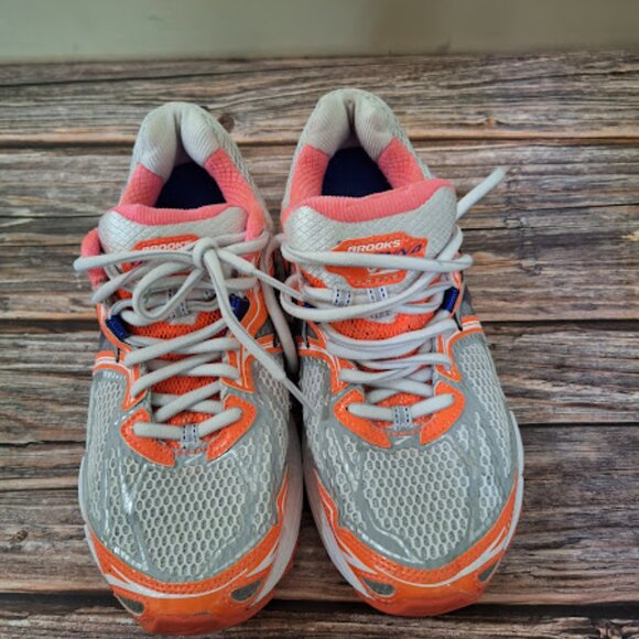 Brooks Ravenna 5 Running Shoes Orange blue and silver womens size 8 - Picture 2 of 9